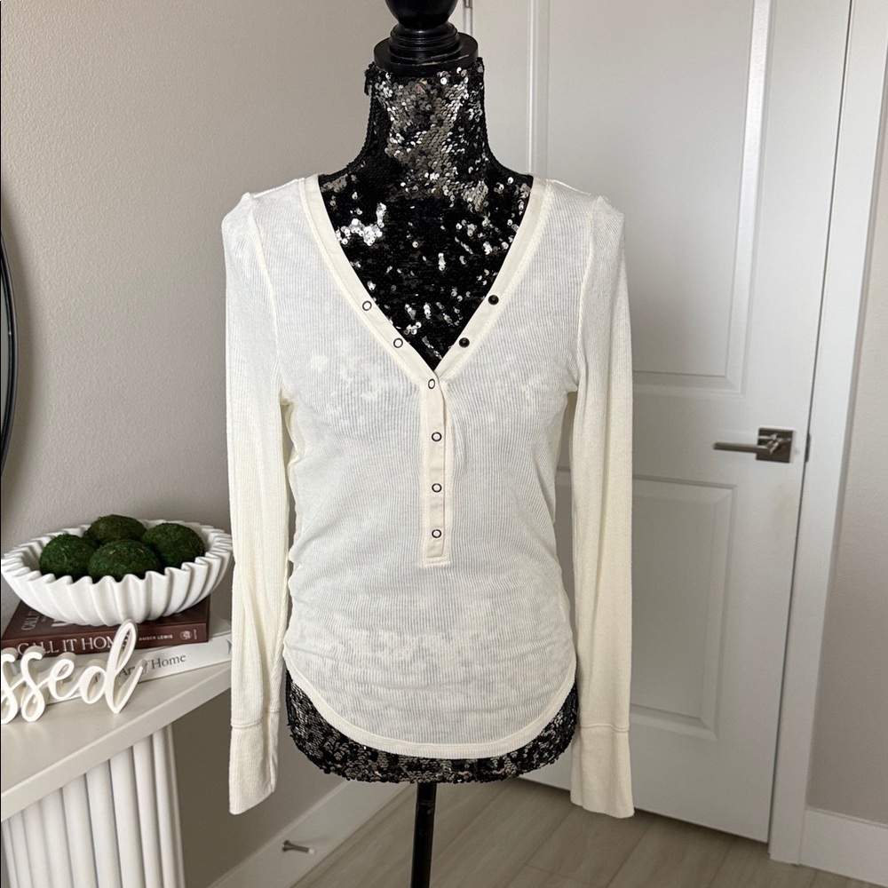 Urban Outfitters Cream Long Sleeve Tee